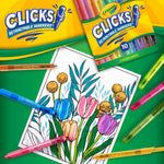 Crayola Clicks Retractable Tip Markers (10ct), Washable Cone Tip Art Marker Set, Cute Aesthetic School Supplies, Classroom Must Haves, Ages 3+
