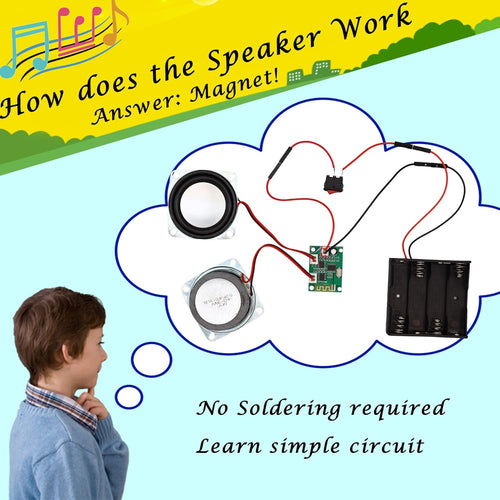 STEM Speaker Kit: Build Your Own Bluetooth Speaker for Kids & Adults - Science Experiment Electronics DIY Set