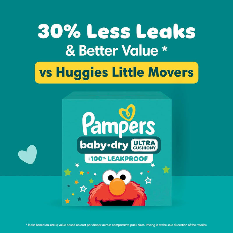 Pampers Diapers - Baby Dry - Size 6, 144 Count, Absorbent Disposable Infant Diaper (Packaging May Vary)