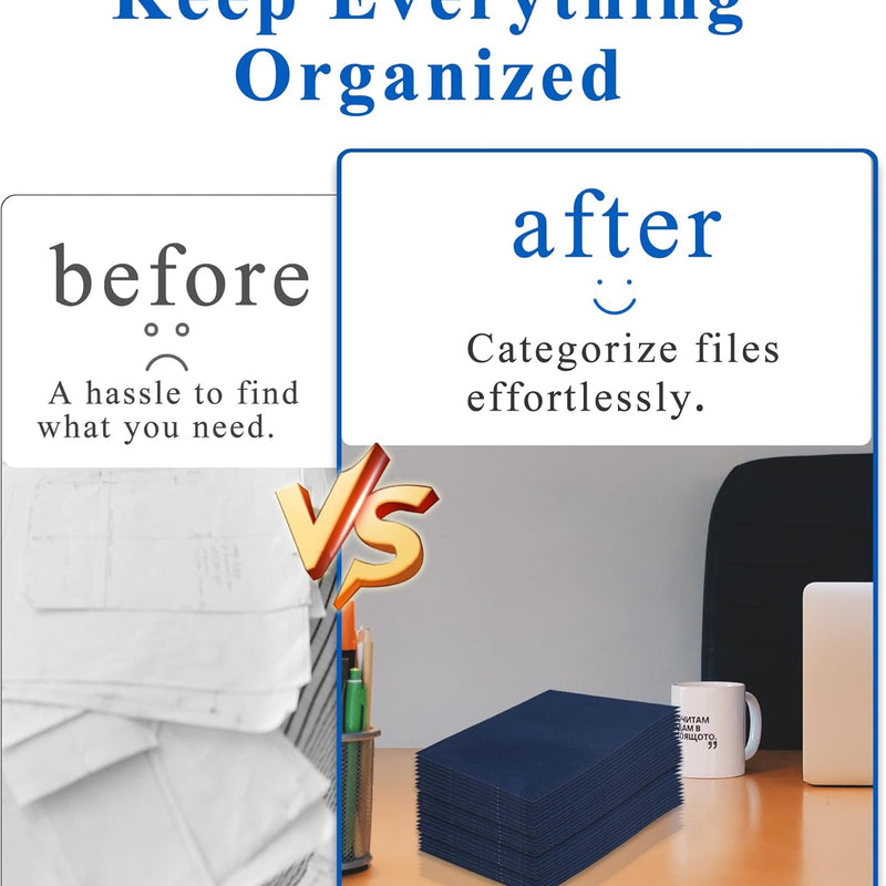 Zzrywuty 50 Packs Two Pocket File Folders with Business Card Slot,Textured Paper,Letter Size,Holds 100 Plus Sheets for School,Office,Business,Royal Blue