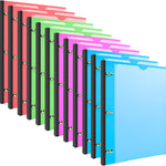 INFUN Telescoping 3 Ring Binder - 4PCS, Portable Plastic 3 Ring Binder with Telescoping Spine, Binders with Foldable Front Cover Holds 8.5"x11" Paper for School, Office, Homes