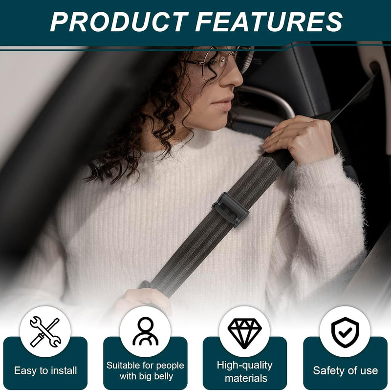 2PCS Seat Belt Adjuster Clip, Shoulder Neck Strap Locking Clips for Adults Kids Child,Comfortable Car Seat Belt Adjuster Safety Positioner Universal for SUV Sedan Truck Seatbelts (Black-2PCS)