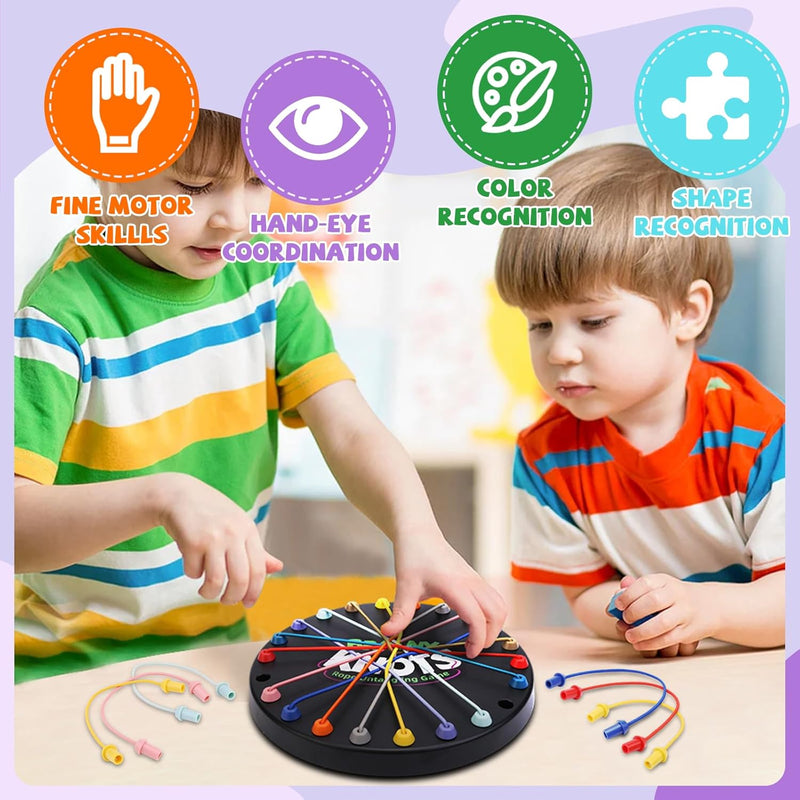 Brainy Knots Rope Untangling Game, 10Pcs Twisted Rope Puzzle Game,Strategy Untangling Challenge Puzzle, String Solution Central Lacing Travel Toys for Adults Kids(Black)
