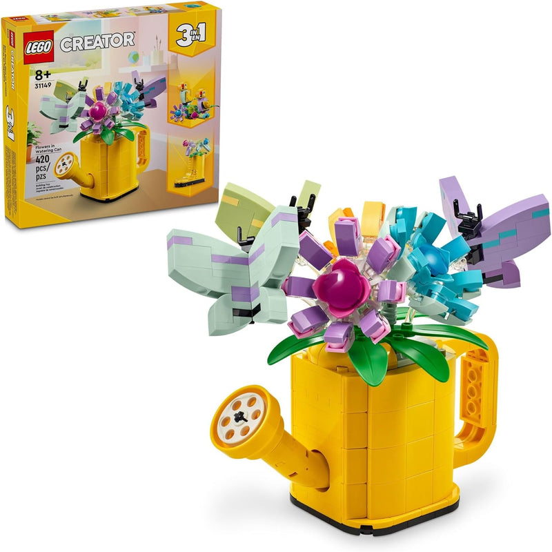 LEGO Creator 3 in 1 Flowers and Watering Can Building Toy for Kids, Ages 8+, Multicolor, 31149