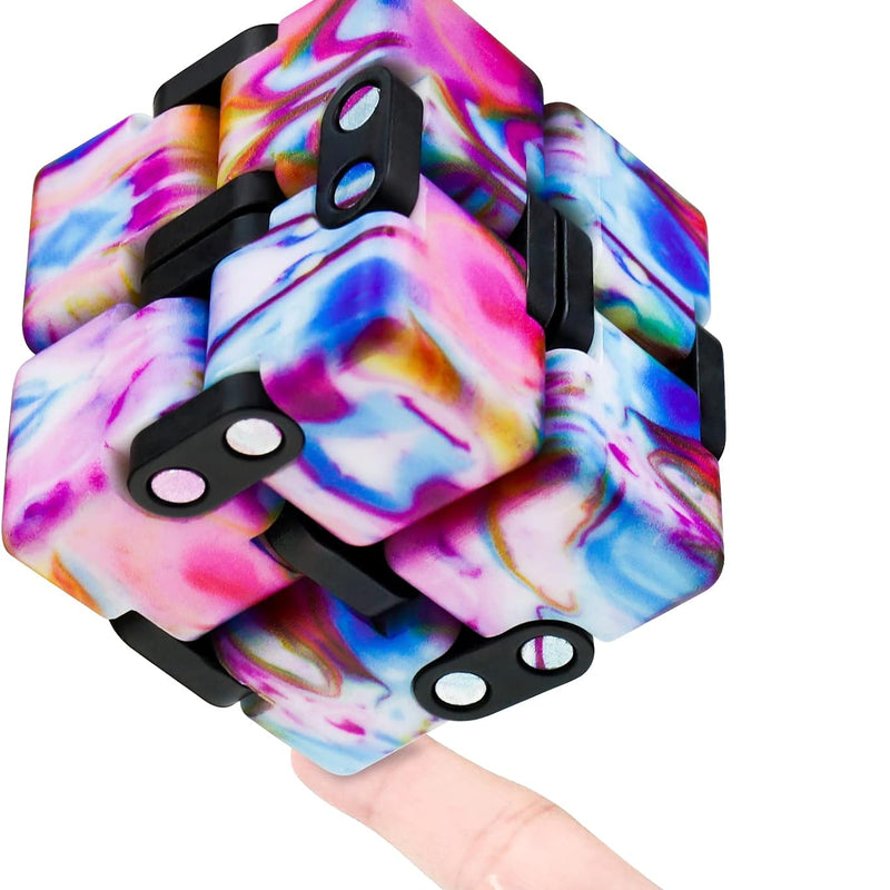 Infinity Cube Fidget Toy Stress Relieving Fidgeting Game for Kids and Adults,Cute Mini Unique Gadget for Anxiety Relief and Kill Time (Macaron Blue)