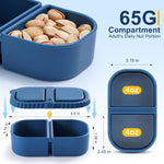 3 Pack Silicone Reusable Snack Containers with Lids - 8 oz Double Compartment Snackle Box for Kids & Adults, BPA-Free & Leakproof, Small for Dressing, Snacks, School, Office, Picnic