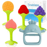 Tinabless Infant Teething Keys Set, BPA-Free and Organic, 5-Piece Silicone Baby Teether