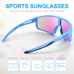 3PACK Kids Sunglasses for Boys and Girls, UV400 Protection, Baseball and Cycling Goggles
