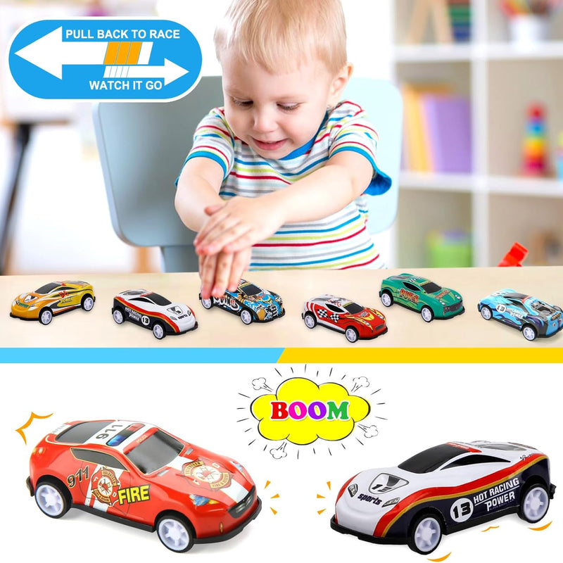 28 Pcs Pull Back Cars Toys for Kids, Party Favors, and Classroom Prizes