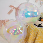 12Pcs Iridescent Round Foil Balloons: 22", 15", 10" 4D Clear Balloons for Birthday, Wedding, Mermaid Party Decor