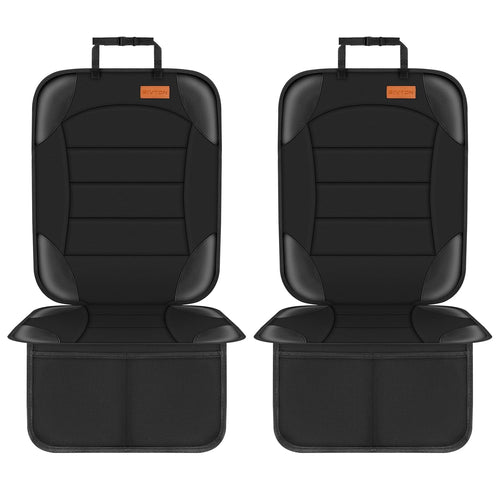 Car Seat Protector for Child Seat Cushion for Leather and Fabric Seats, 2 Mesh Pockets, Non-Slip Backing, Carseat Protectors for Vehicles, Baby, Pets (2 Pack)
