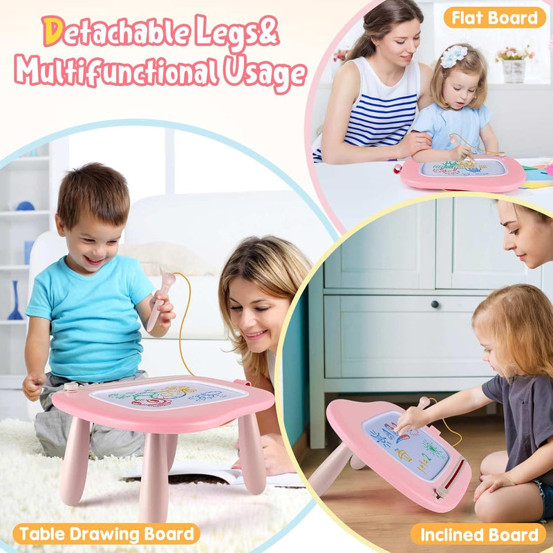 smasiagon magnetic drawing board for kids toddler toys 1-2 year old girl portable doodle pad