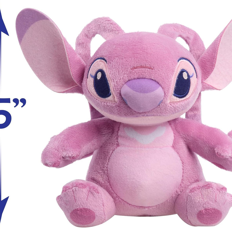 Disney Stitch 7.5" Small Angel Plush Stuffed Animal, Soft & Huggable, Toy for Fans & Kids by Just Play, Kids Toys for Ages 2 Up by Just Play