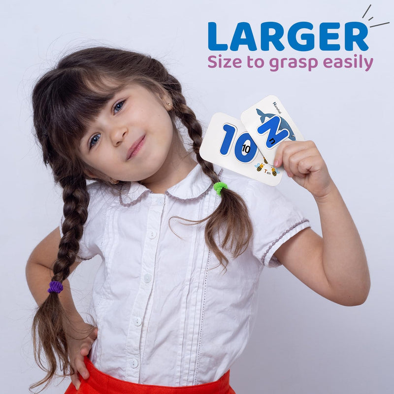 LiKee Wooden Alphabet Flash Cards and Puzzle for Preschool Educational Learning Games
