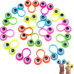100 PCS Wiggly Eyeball Finger Puppets Toy Set - Non-Toxic Plastic Eye On Rings for Kids' Party Favors, Classroom Rewards, and Creative Learning Fun.