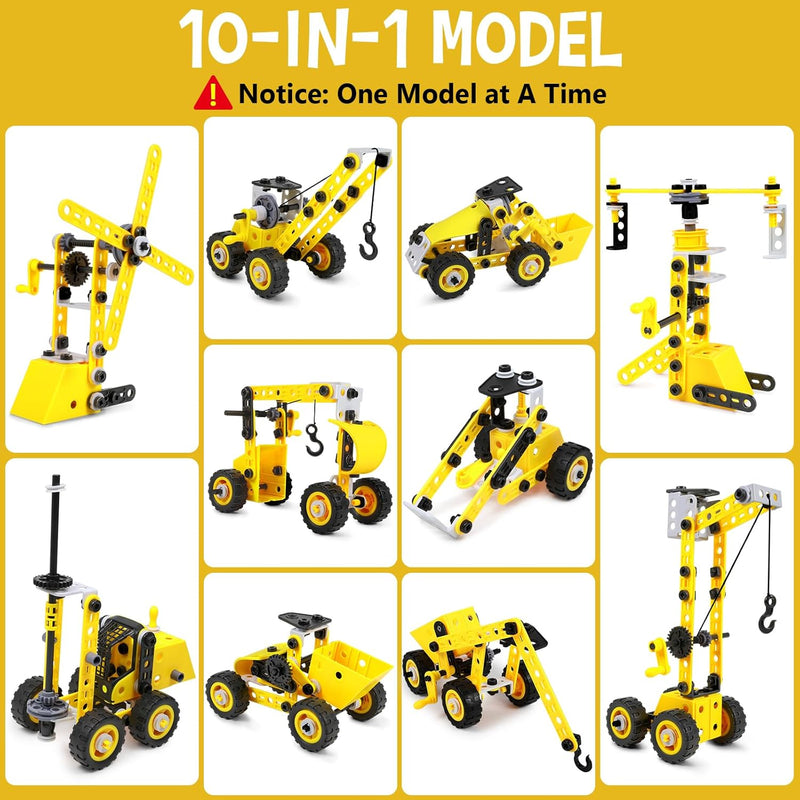 choopheme 10 in 1 STEM building block kit for kids ages 4-8, 5-7, 6-8, 8-10 year old boys and girls.
