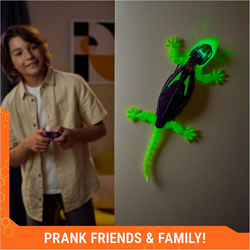 HEX Bots Glow-in-the-Dark Gecko Robot with Official Wall Climber Technology, Rechargeable Remote Control Toy for Kids Ages 4 & Up