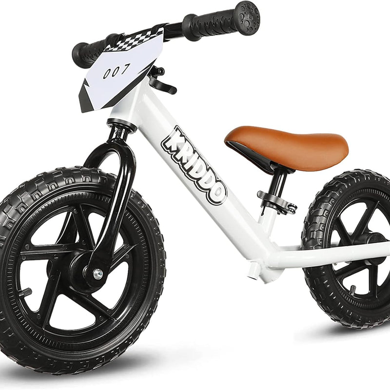 KRIDDO Toddler Balance Bike for 2-5 year olds, 12 inch push bike with customization options