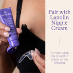 Lansinoh Contact Nipple Shields for Nursing Mothers, Ultra-Thin Soft & Flexible Silicone Shields for Sensitive Nipples and Latch-On Support, (1 inch or 24mm), with Case, 2 Count
