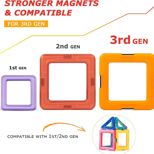 Coodoo Upgraded Magnetic Blocks for Learning STEM Toys Compatible with Major Brands Building Blocks