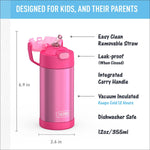 THERMOS FUNTAINER Water Bottle with Straw, 12oz, Pink