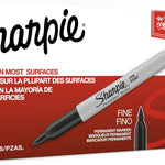 Sharpie Permanent Markers, Fine Tip, Black, 12 Count - Quick Drying, Fade Resistant, For Wood, Plastic, Paper, Metal, And More