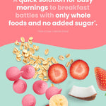 Amara Breakfast Oat Melts - Organic Toddler Snack - Single Serve Fiber-Packed Oat Bites with Real Fruit, No Added Sugar, Quick Dissolving, Strawberry - 12 Pack