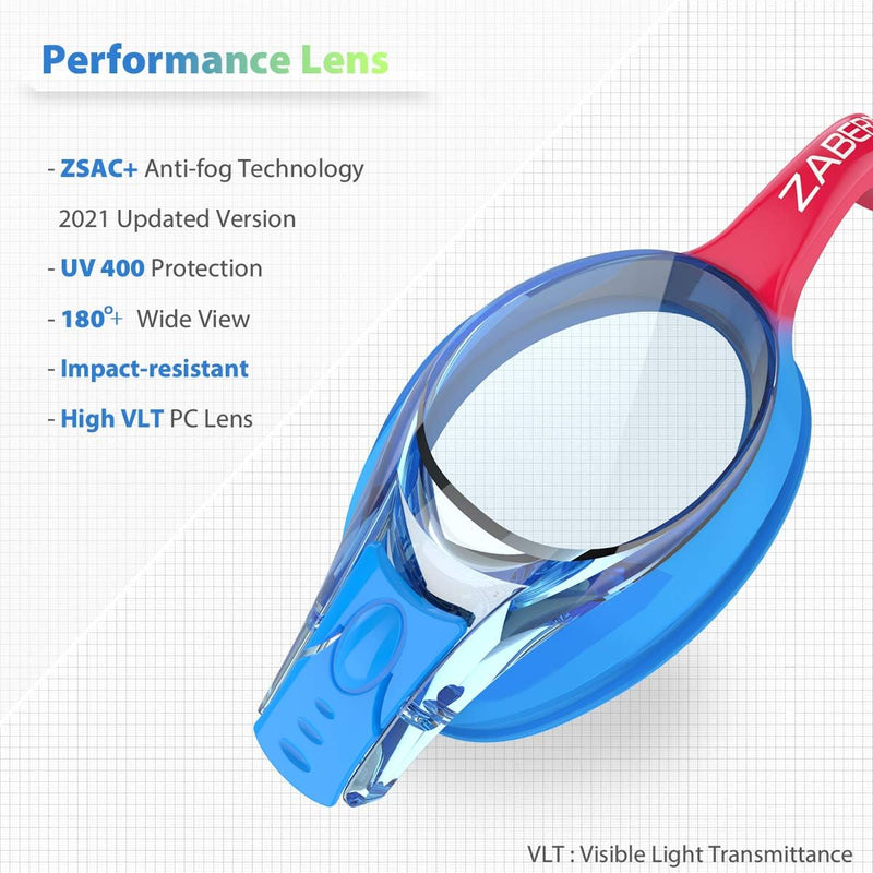 K20 Swimming Goggles for Kids Girls Boys Age 3-10 Years Old, Anti-fog 100% UV Protection with Travel Bag