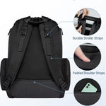 Mancro Diaper Bag Backpack, Dad Diaper Bag with 2 Side Insulated Pockets | Multifunctional Water Resistant Diaper Backpack for Men Women with Stroller Straps, Travel Baby Bag Backpack, Black