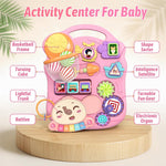 QDRAGON 3 in 1 Baby Walker and Activity Center for Girl 12-18 Months, Pink | Baby Push Walker, Sit to Stand Learning to Walk, Early Educational Push Toys with Music Panel for Infant Toddler