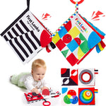 Hahaland Baby 0-6 Months Touch Feel Book, Sensory Toy for Tummy Time, Travel and Gifts for Boys and Girls