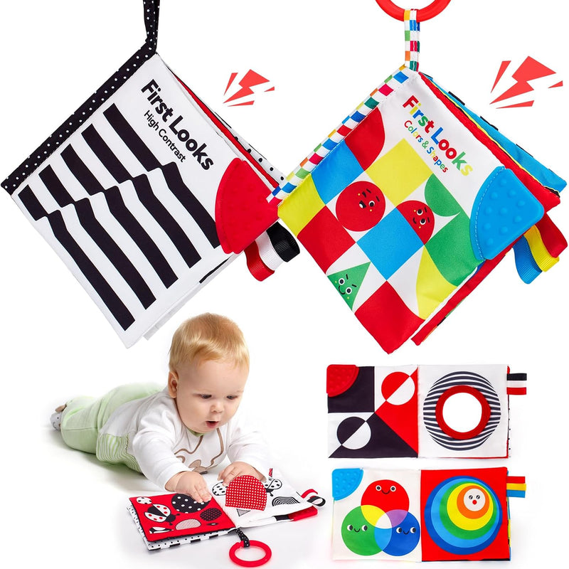 Hahaland Baby 0-6 Months Touch Feel Book, Sensory Toy for Tummy Time, Travel and Gifts for Boys and Girls