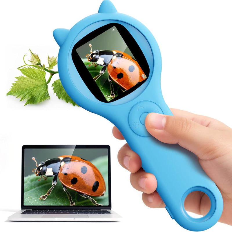 Ashfly Portable Microscope for Kids with 2-inch IPS Screen and 1080P Autofocus Imaging Technology