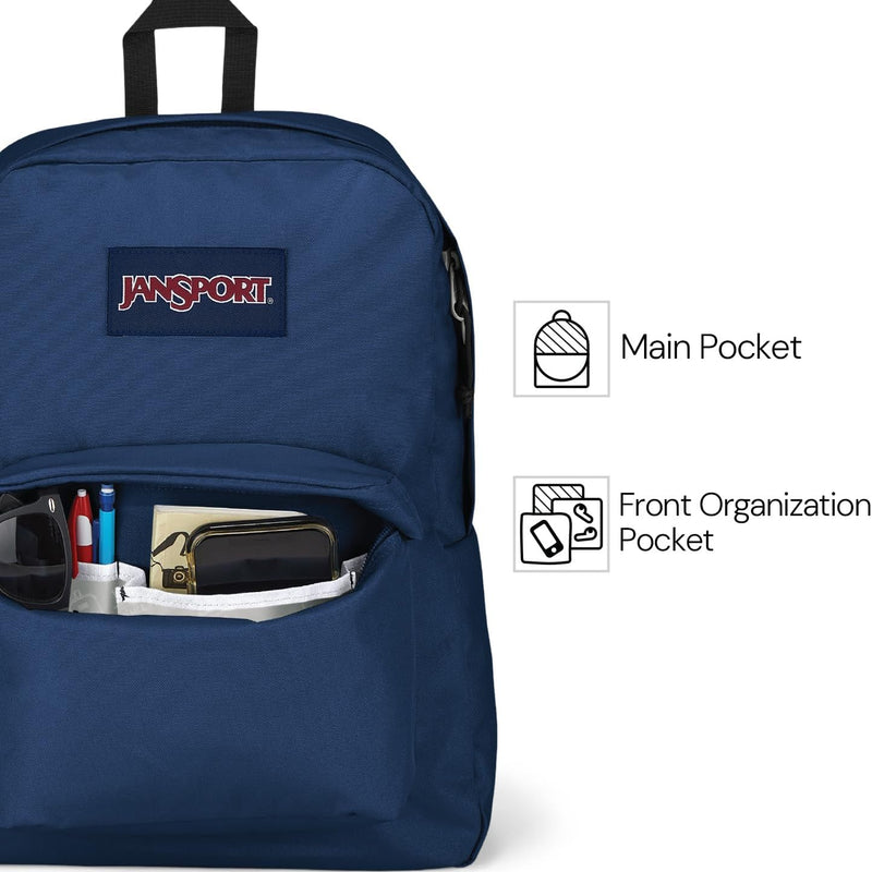 JanSport SuperBreak Plus Backpack with Padded 15-inch Laptop Sleeve and Integrated Bottle Pocket - Spacious and Durable Daypack for Work and Travel - Black