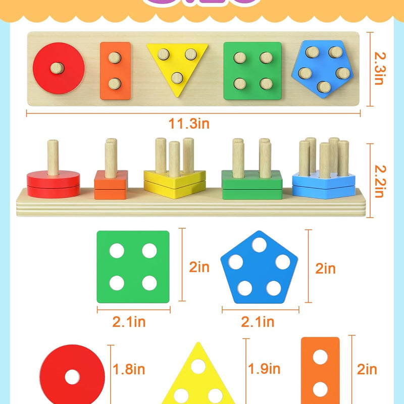 Tonberless Montessori Toys: Safe, High-Quality Wooden Puzzles and Sorters for Toddlers 1-3 Years
