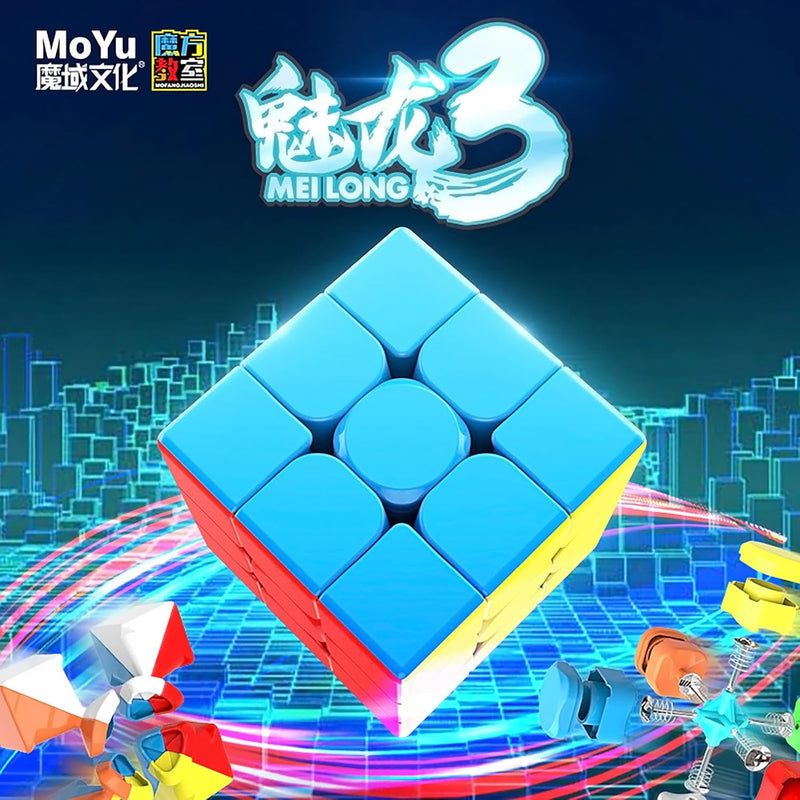 CFMOUR Speed Cube 3x3x3 - Moyu Meilong 3C, Smooth Turning Stickerless Magic Cube Puzzle Brain Toy