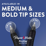 Paper Mate Profile Retractable Ballpoint Pens, Bold Point (1.4mm), Assorted Colors, 12 Count - Back to School, Office, Teacher Supplies