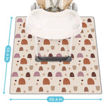 Blissful Diary Baby Splat Mat for Under High Chair, 50.4 x 50.4 Inch Wipeable Splash Mat, Waterproof and Washable, Anti-Slip Floor Protector, Boho Rainbow