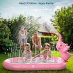 QPAU Elephant Splash Pad for Toddlers 1-3, Inflatable Sprinkler Pool for Outdoor Play