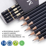MARKART Professional Drawing Sketching Pencil Set - 14 Pieces,Graphite,(12B - 4H), Ideal for Drawing Art, Sketching, Shading, Artist Pencils for Beginners & Pro Artists