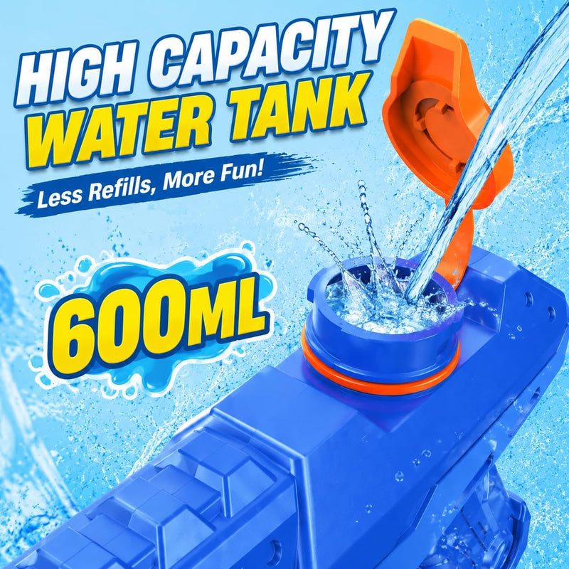 3 Pack Water Guns for Kids Adults, 600cc High Capacity Super Squirt Soaker | 30 Feet Long Range Shooting, Pump Action Water Gun Blaster, Outdoor Summer Pool Beach Water Fighting Toys for Kids and Adults