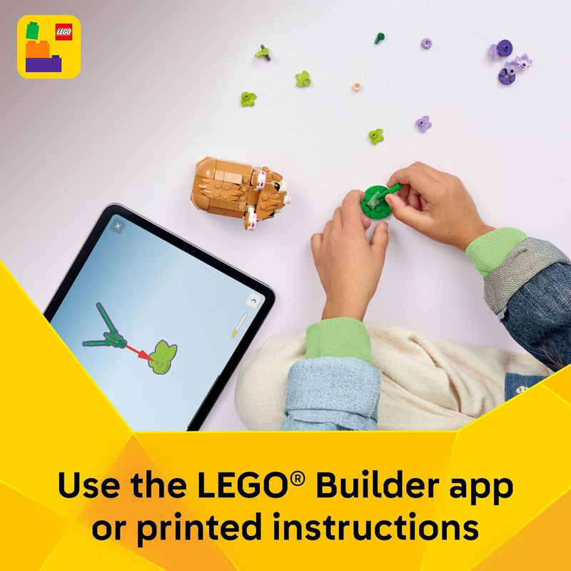 lego creator 3 in 1 cute hamster with flower building toy for kids ages 7+
