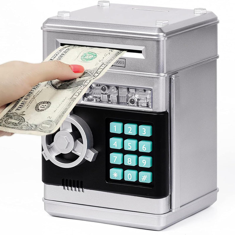 Refasy Piggy Bank Electronic Coin ATM for Kids Age 3-12, Money Savings Box Mini ATM Coin Bank