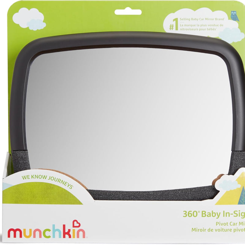 Munchkin Pivot 360 Baby Car Mirror for Rear-Facing Car Seats, Black