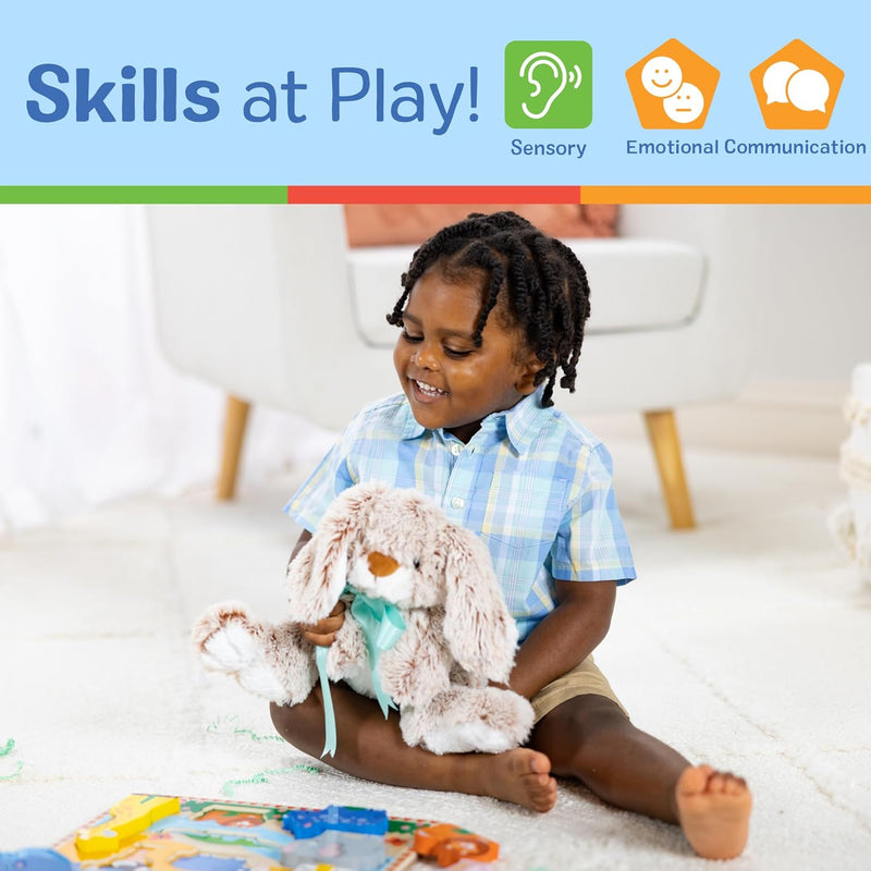 Melissa & Doug Burrow Bunny Plush Toy for Toddlers 3+, Soft and Snuggly with Floppy Ears and Fluffy Tail