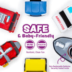 Tub Works Emergency Cars Light Up Bath Toys, 6 Pack, Water-Activated Lights, Soft and Squeezable