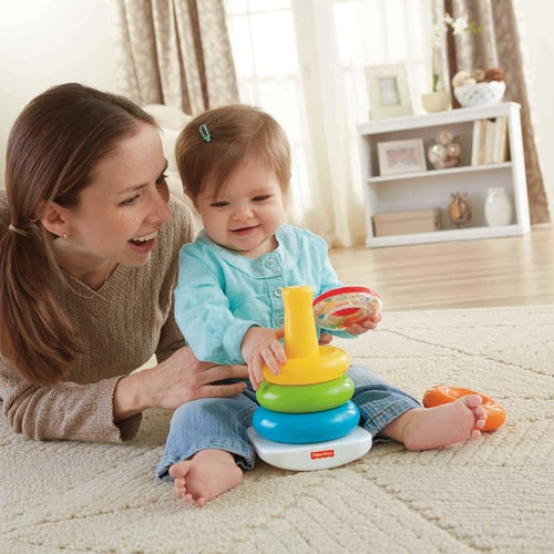 Fisher-Price baby blocks and rock-a-stack toy set for 6+ months developmental play