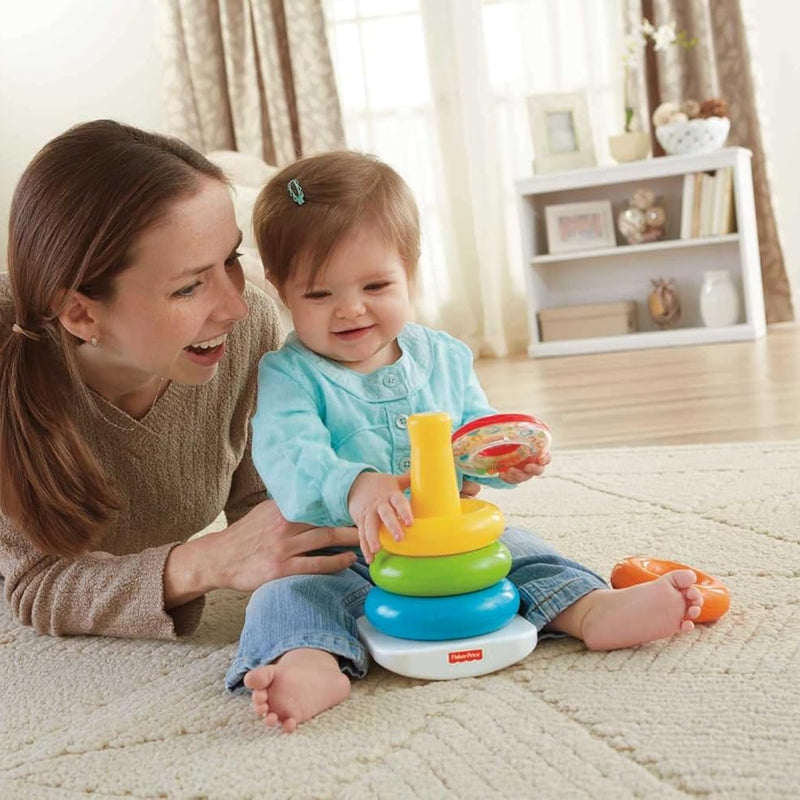 Fisher-Price baby blocks and rock-a-stack toy set for 6+ months developmental play