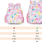 mibasies Kids Backpack for Girls: Girls Backpack 5-8 - Kindergarten Elementary School Bookbag for Girl - Flower Pink