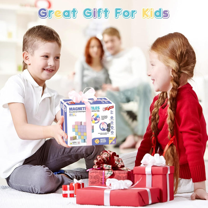 SYSKENI Magnetic Building Blocks Toys for Toddlers - Macaron Colors, STEM Learning